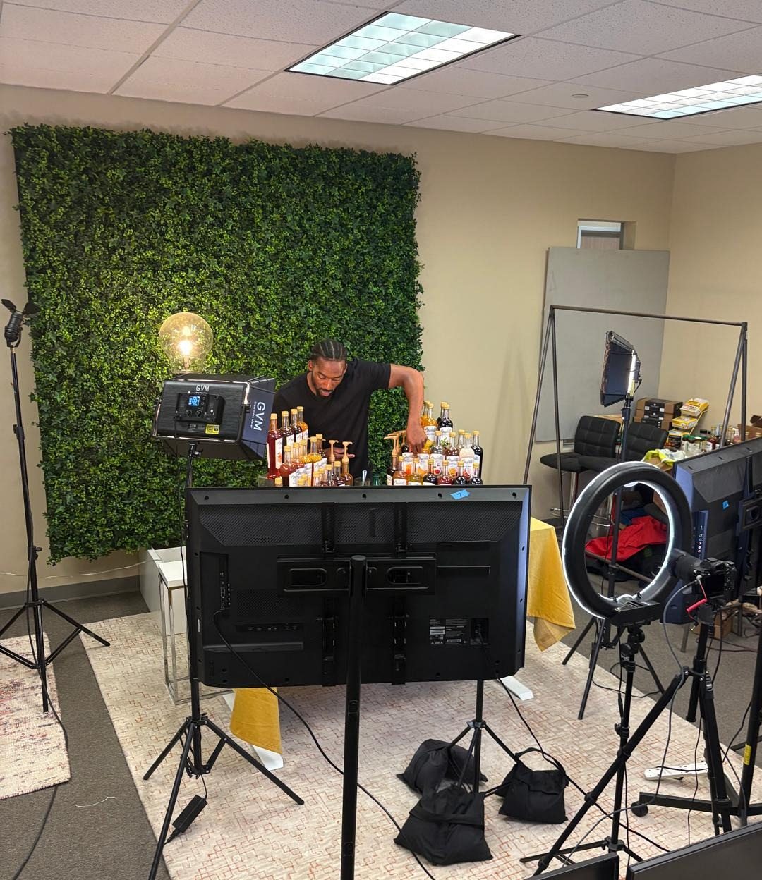 DCA’s live selling studio in Thousand Oaks, with lighting, cameras, monitors and product staged for a session